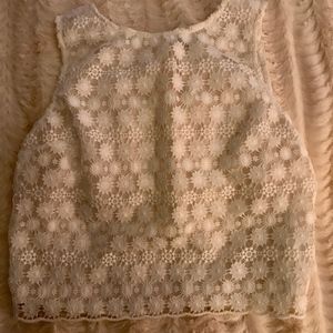 White Crochet Crop Top